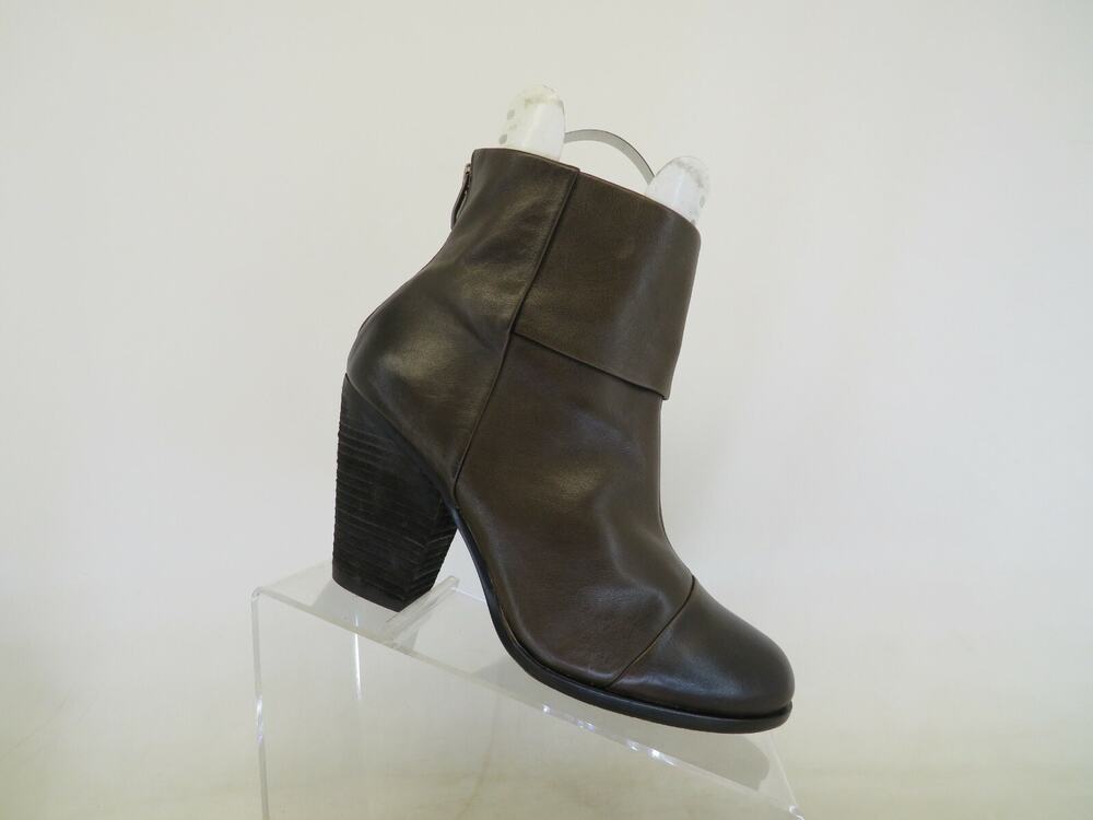 VINCE CAMUTO Womens Brown Leather Zip Fold Over Ankle Boots Booties Size 9 M